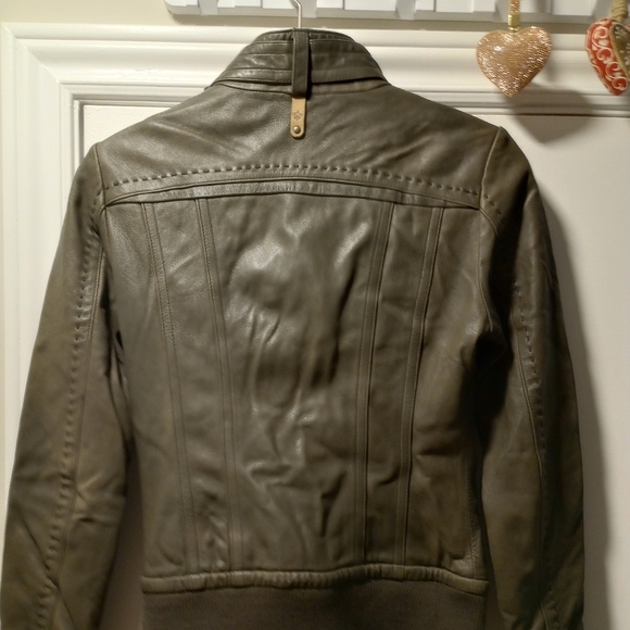 Mackage for Aritzia Leather Bomber Jacket Brown XS - Picture 11 of 11